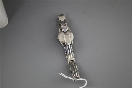 A ladys early 1960s? stainless steel Rolex Oyster Precision manual wind wrist watch (a.f.), on stainless steel Rolex bracelet,